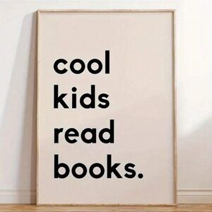 Cool Kids Read Books Artwork, Canvas Print, 12”x16” Unframed